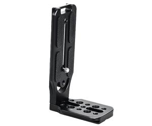 Maxmoral Soporte en forma de L de aluminio negro de 39 x 75 x 135 mm con agujeros de tornillo de 1/4 pulgadas y 3/8 pulgadas, instalación de montaje de cámara con almohadillas de goma antideslizantes