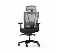 MAXMOUNT Nexus - Silla de oficina ergonómica con reposacabezas ajustable, función basculante, para juegos, de malla, color negro