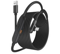 Maxonar Cable de Carga de Realidad Virtual [Chip de Próxima Gen] de 16 FT para Accesorios Meta Quest 3S/3/Oculus Quest 2/Pico 4 y PC/SteamVR, Regalo Increíble,Cable USB 3.0 a USB C de 5 Gbps,Schwarz