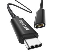 Maxonar Cable de extensión USB C Tipo C Cable Macho a Hembra USB3.1 5Gbps 5A Extensor de Carga/sincronización para Cargador inalámbrico Magsafe,M3 Macbook,USBC HUB,Surface Book 3M Negro 2Pack