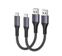 Maxonar Cable USB C Corto 20cm/0.2M 2Pack [10Gbps Data] USB3.2 Gen2 Tipo C Android Auto Cable QC3.0 3.1A USB A a C Cargador rápido para Samsung Note20 Galaxy S23/S22/S21 Z Flip 5 Pixel 8 OnePlus 11