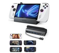 Maxonar Estación de acoplamiento 6 en 1 (Hyper-Grip, HDMI 2.1, 4K a 120Hz) para ASUS ROG Ally X/Steam Deck OLED/Legion Go/MSI Claw con HDMI 2.1, 3 USB-A 3.0, Ethernet de 1000 Mbps, carga USB-C de 100