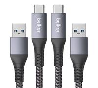 Maxonar Paquete de 2 cables USB C de carga rápida 10Gbps Data USB A Android Auto Cable QC3.0 3.1A Cable de transferencia de datos para Samsung Note20 Galaxy S23/S22/S21 Z Flip 5 Pixel 8 1M/3.3ft