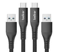 Maxonar Paquete de 2 Cables USB C de Carga rápida 10Gbps Data USB A Android Auto Cable QC3.0 3.1A Cable de Transferencia de Datos para Samsung Note20 Galaxy S23 Z Flip 5 Pixel 8 Pro 1M/3.3ft-Negro