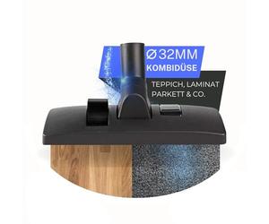 Maxorado Boquilla combinada para aspiradora de 32 mm Boquilla Compatible con Piezas de Repuesto para AEG Electrolux Kärcher DN32 Privileg Nilfisk Numatic Dirt Devil Philips Fam Cepillo de Suelo 32 mm