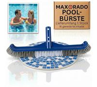 Maxorado Cepillo de piscina para suelo y paredes: cómodo cepillo de piscina con extremos curvados para una limpieza eficaz de la piscina escoba para barra telescópica