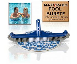Maxorado Cepillo de piscina para suelo y paredes: cómodo cepillo de piscina con extremos curvados para una limpieza eficaz de la piscina escoba para barra telescópica