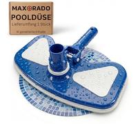 Maxorado Deluxe Pool Bodendüse Handreiniger oder für Teleskopstange Bodensauger mit Schlauchanschluss Ø 32/38 mm und Nylon Bürste Poolbürste Poolsauger Bodenbürste
