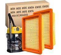 Maxorado Filtro de aspiradora para Kärcher WD4 WD5 WD6 MV4 MV5 MV6 Aspiradora Accesorios Filtro 2.863-005.0 4410 Filtro plisado plano KFI 4410 KWD4 KWD5 KWD6 KNT4 Filtro plisado (4)