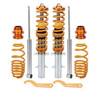 maXpeedingrods 4X Coilover Ajustable, Amortiguador para VW Golf 4 para Seat Leon Suspensión Roscada Regulable en Altura y Dureza Dorado