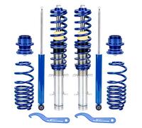 maXpeedingrods 4x Coilover Ajustable, Amortiguador para VW para Golf 4 para Leon 1M1, Suspensión Roscada Regulable en Altura y Dureza Azul