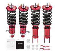 maXpeedingrods 4x Coilover, Amortiguador Roscado para Honda Civic/CRX EE EF EC EJ EG EH para Acura Integra DA DB, Suspensión con Muelle, Altura Regulable, 2 Delanteros y 2 Traseros Resorte Helicoidal.