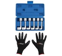 maXpeedingrods Juego de 6 llaves de vaso de 1/2 pulgadas para tubos de inyección de combustible para Audi BMW 12-19 mm, llave abierta, 100 mm de profundidad, llave de línea para herramienta de tubería