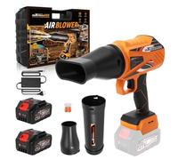 maXpeedingrods Soplador de hojas inalámbrico, motor sin escobillas con 2 baterías de 4,0 Ah, 193 km/h y 934 m³/h, 3 boquillas, transmisión continua, 1,35 kg, soplador de hojas inalámbrico portátil