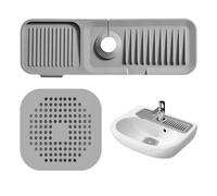 MAXQUU 1 almohadilla de retención de agua y 1 cubierta de desagüe de suelo, almohadilla de secado para lavabo, almohadilla de absorción de silicona para fregadero, almohadilla de pulverización de