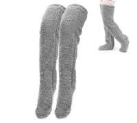 MAXQUU 1 par de calcetines hasta la rodilla, calcetines de felpa cálidos, calcetines largos de otoño e invierno, calcetines cómodos para dormir, calcetines de felpa resistentes al frío, calcetines