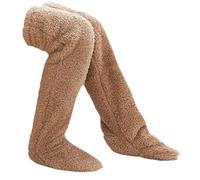 MAXQUU 1 Par de Calcetines Hasta la Rodilla, Cálidos de Felpa, Medias de Otoño e Invierno, Cómodos para Dormir, Resistentes al Frío (Marrón)