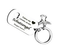 MAXQUU 1 unidad Mini-Schutzengel-Schlüsselanhänger aus Edelstahl mit 1 Flanelltasche, ṣbringer-Liebes-Schlüsselanhänger für Taschen, Schlüssel, DIY-Anhänger, Unisex-Geschenk (plateado), Einfach, no