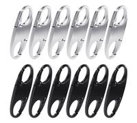 MAXQUU 12 minihebillas de ajuste antirrobo de metal con cierre de cremallera, hebillas de metal intercambiables, adecuadas para equipaje, mochilas, carteras (negro, plata).