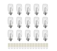 MAXQUU 15 ganchos sin rastro, equipados con 15 respaldos adhesivos de repuesto, ganchos de pared sin costuras, ganchos extraíbles sin daños, conveniente para colgar ropa de baño y toallas