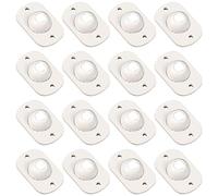 MAXQUU 16 ruedas autoadhesivas blancas pequeñas para muebles,ruedas giratorias de plástico,ruedas de electrodomésticos,adecuadas para muebles pequeños, contenedores de almacenamiento, cubos de basura