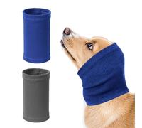 MAXQUU 2 piezas sombreros para mascotas, accesorios cálidos gruesos, sombreros calmantes para perros, orejeras elásticas para perros, protección de cuello para mascotas, se utiliza para el aseo