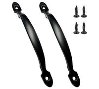 MAXQUU 2 tiradores de puerta negros con tornillos a juego, tiradores de puerta, tiradores de percha de puerta, tiradores de arco retro, adecuados para puertas de armario, puertas de jardín, armarios