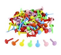 MAXQUU 250 uñas de dos patas, clips de bolsa de patrón redondo, clips de papel, clavos de papel de metal, cierres de papel metálico, clavos de manualidades de colores, 8 x 14 mm mini uñas con cabeza