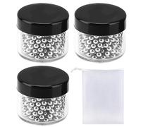 MAXQUU 3 cajas de 1200 cuentas de limpieza, equipadas con una pequeña bolsa de malla y cuentas de limpieza de acero inoxidable sin costuras, adecuadas para limpiar jarrones, jarras y botellas de agua