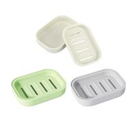 MAXQUU 3 jaboneras con orificio de drenaje y soporte para jabón, fácil de limpiar y evitar el jabón blando