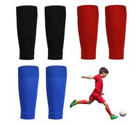 MAXQUU 3 Pares de Calcetines de Fútbol, 3 Silbatos y Calentadores de Piernas para Niños - Principiantes en Correr o Entrenar Fútbol