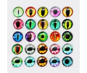 MAXQUU 40 Grandes Ojos Artificiales De Vidrio, Coloridos Parches De Ojos De Halloween Ojos Artificiales De Muñeca De Arcilla Ojos De Piedras Preciosas Para Manualidades, Ojos Artificiales