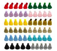MAXQUU 60 mini gorros de Navidad, accesorios de joyería de punto, sombreros decorativos de juguete, decoración de mesa de Navidad, juegos de sombreros tejidos de color, sombreros urinarios de