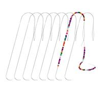 MAXQUU Aguja de perlas curvada de 8 piezas con ojal de 13 cm, aguja curvada de acero inoxidable, para hacer perlas hechas a mano, puntos principales