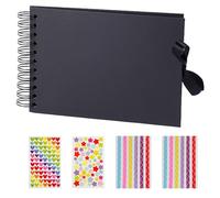 MAXQUU Álbum de Fotos A5 Negro Con 4 Pegatinas - Hojas Sueltas en Bobina, Diseño Personalizado DIY, Mini Álbum Con Páginas Negras