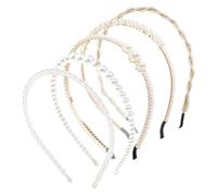 MAXQUU Juego de 5 diademas de perlas para el pelo, accesorios para el pelo para boda, estilo retro, accesorio para el pelo, ideal para fiestas y uso diario