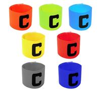 MAXQUU Juego de 7 bandas de capitán ajustables para eventos con bandas elásticas de varios colores