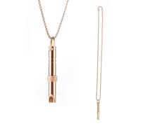 MAXQUU Silbato de Collar de Respiración Profunda en Acero Inoxidable, Joyería Decorativa para Meditación y Relajación del Estrés (Dorado)