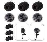 Maxqzin Funda de espuma para parabrisas de micrófono, mini cubierta de micrófono, parabrisas peludo y funda de espuma para micrófono de solapa Lavalier, mini micrófono de espuma, protector de