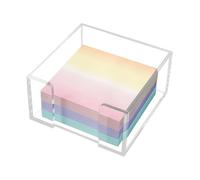 Maxqzin Soporte para notas adhesivas, soporte para notas Post It de 8,5 x 8,5 x 4,5 cm, acrílico transparente para dormitorio, hogar, oficina, escritorio, organizador de suministros para el aula