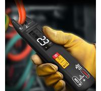 MAXRIENY Multímetro digital inteligente con pinza de corriente abierta AC DC 6000 recuentos mini probador de bolsillo recargable medición voltaje corriente resistencia continuidad capacidad diodo Hz