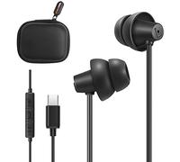 MAXROCK Auriculares USB C para Samsung S22, auriculares con cable tipo C con micrófono, auriculares intraurales con aislamiento de ruido para Galaxy S21 FE A53 Flip 4 Note 20 OnePlus 9 Pixel 6 5 para