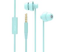 maxrock (TM Total Soft Silicon Auriculares con micrófono Sleep Travel Choice para teléfonos celulares, tabletas y Conector de 3.5 mm (Verde Claro)
