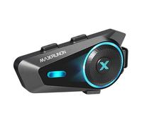 MAXRUNON Intercomunicador Casco Moto, Intercomunicador Bluetooth 5.4, Control por Voz en Español, 4 Motociclistas Intercom, Cancelación de Ruido, FM, Emparejamiento Universal, IPX7, 1 Pack