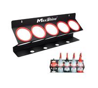 Maxshine Portabotellas para detalles, capacidad para hasta 5 pulverizadores (16/32 onzas) con 4 agujeros pequeños, organizador, diseño resistente, simple y ligero, fácil montaje en pared, accesorios y