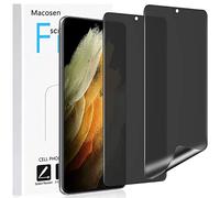 Maxsoco - Protector de pantalla de privacidad para Samsung Galaxy S21 Ultra, compatible con sensor de huellas dactilares, película suave adhesiva completa, 2 vías, compatible con funda espía (no