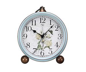 Maxspace Reloj de Escritorio de 5.2 Pulgadas, Reloj analógico silencioso Retro sin tictac y Funciona con Pilas con Movimiento de Cuarzo, decoración de Reloj para Dormitorio y Sala de Estar