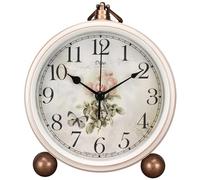 Maxspace Reloj de Escritorio Retro, Reloj Despertador clásico para Sala de Estar, Mesa, Dormitorio, Vintage, silencioso, sin tictac, Reloj de 5 Pulgadas, Funciona con Pilas, Lente de Vidrio HD, fácil