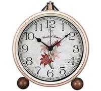 Maxspace Reloj de Escritorio Retro, Reloj Despertador clásico para Sala de Estar, Mesa, Dormitorio, Vintage, silencioso, sin tictac, Reloj de 5 Pulgadas, Funciona con Pilas, Lente de Vidrio HD, fácil