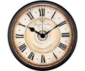 Maxspace Reloj de pared de 30 cm, reloj de pared de metal europeo vintage sin ruido de tictac con cristal HD, color negro, funciona con pilas, para salón, dormitorio, decoración retro (retro)